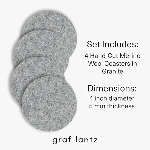 Bierfilzl Merino Wool Round Coasters Set of 4 (4 Count)