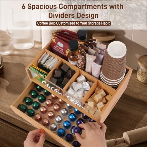2 Tier Coffee Bar Organizer with Clear Acrylic Top