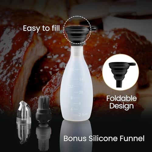 BBQ Sauce Bottle with Silicone Basting Brush