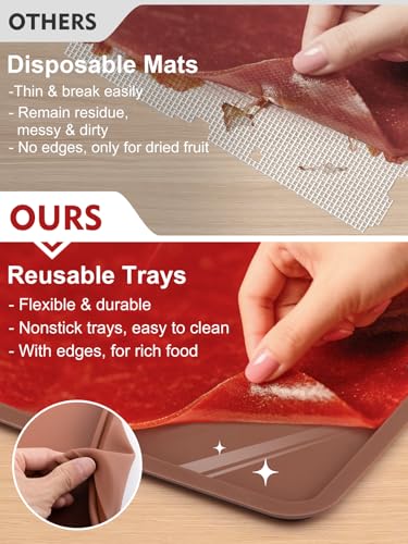 3Pcs Silicone Food Dehydrator Sheets with Edge