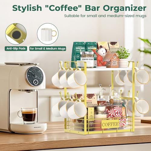 Coffee Mug Cup Holder Tree Bar Station Organizer