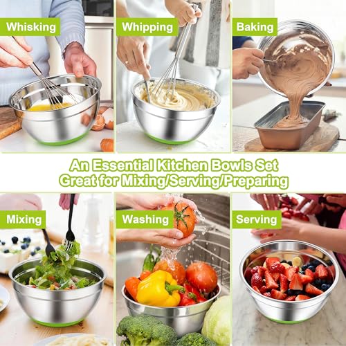 Mixing Bowls Stainless Steel Salad Bowls with Lids