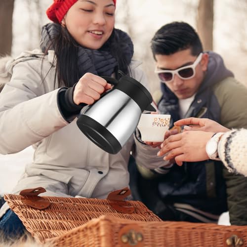 2 Pcs Thermal Coffee Carafe Insulated Stainless Steel Coffee Carafe for Hot Liquid Vacuum Thermal Pot Creamer Pitcher Dispenser with Brushes Keeping Hot Water Milk (2 Count)