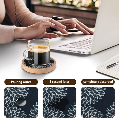 Wood Coasters Set of 8 with Holder
