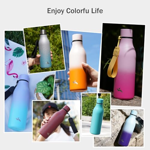25 oz Insulated Stainless Steel Metal Water Bottle with Strap
