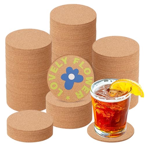 150 Pieces 3.6 Inch Cork Coasters for Drinks (150 Count)