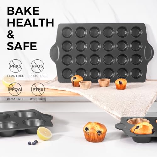 Mini 24 Muffin & Cupcake Pans with 240 Liners