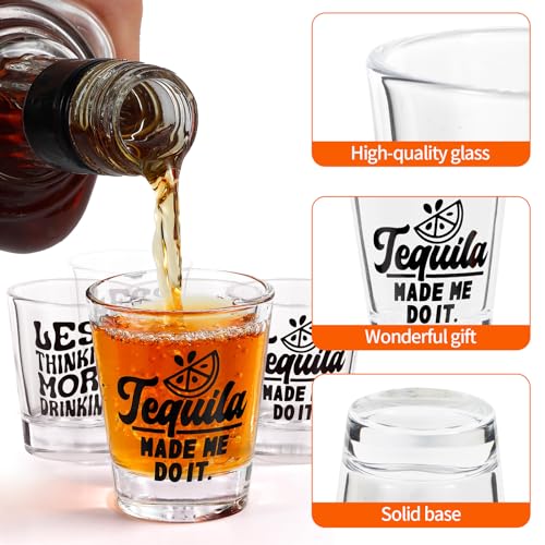 24 Pieces Funny Friends Shot Glasses Funny Friends Shot Glasses Clear Shot Glass Cups with Heavy Base for Adult Small Glass Shot Cups 1.75 oz Shot Glass for Best Friends (24 Count)