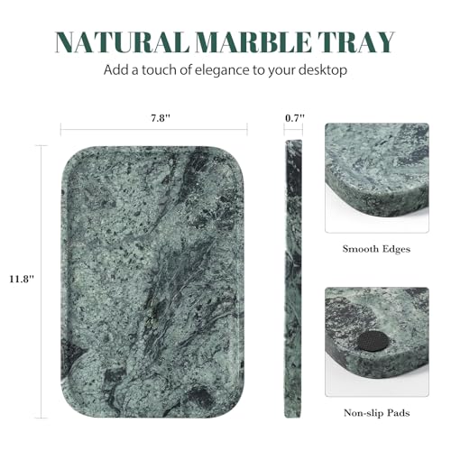 Marble Tray 12"x8" Marble Vanity Tray for Countertop Bathroom Kitchen Dresser