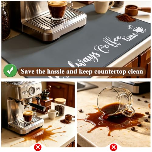 Coffee Mat 2 Pack 12x19 Inch Absorbent Non