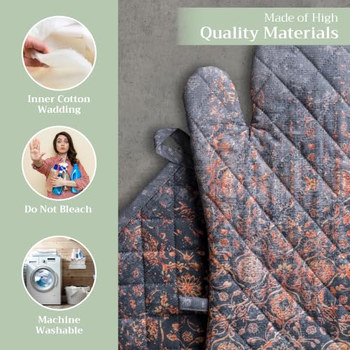 100% Cotton Oven Mitt & Pot Holder Set