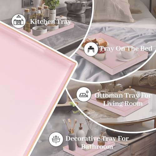 Pink Decorative Tray for Coffee Table