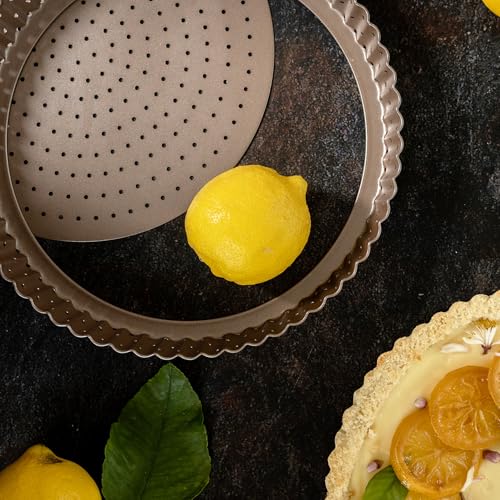 9 inch Tart Pan with Removable Bottom Nonstick