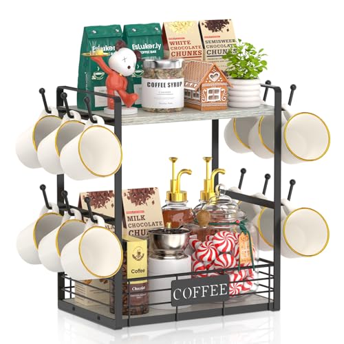 Coffee Mug Cup Holder Tree Bar Station Organizer