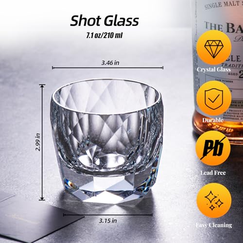 Crystal Whiskey Glasses Set of 2 Old Fashioned Glasses Stemless (2 Count)