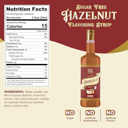 Sugar Free Hazelnut Coffee Syrup (25.4 Fl Oz)