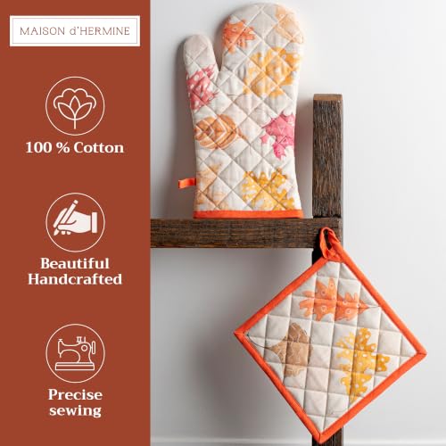 100% Cotton Oven Mitt & Pot Holder Set (2 Count)