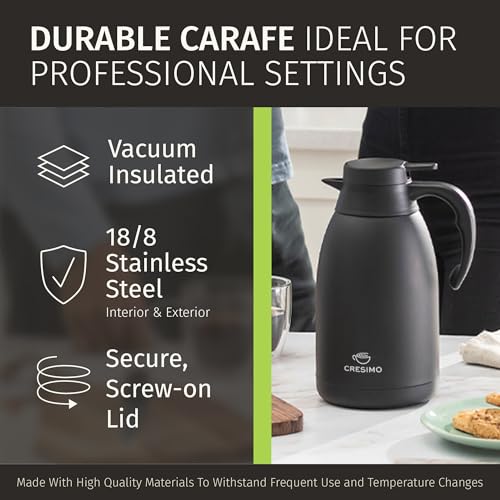 68 Oz Stainless Steel Black Thermal Coffee Carafe