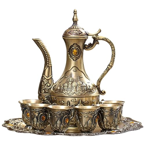 Turkish Tea Coffee Cup and Pot Set Including Teapot