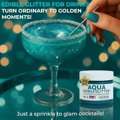 Bulk 20g Light Blue Edible Glitter for Drinks