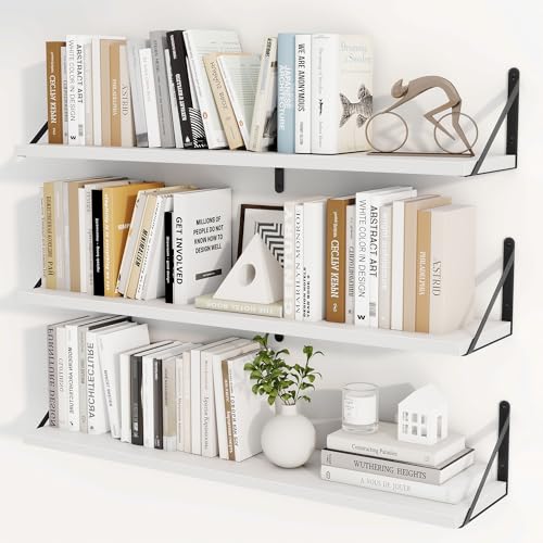 Floating Book Shelves for Wall (3 Count)