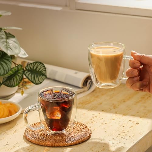 5oz Double Wall Glass Espresso Cups Set of 2 (2 Count)