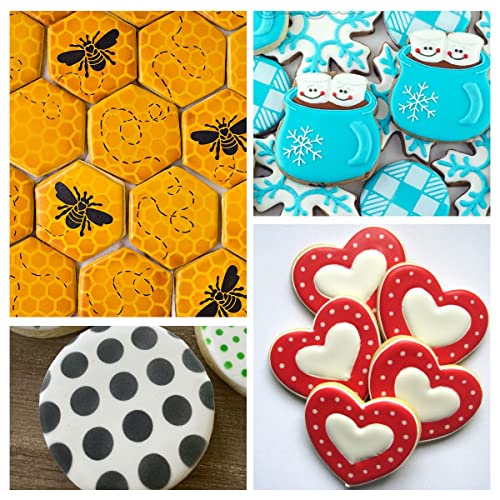 6x6in Cookie Stencils for Royal Icing Cookies Sugar Cookie (16 Count)