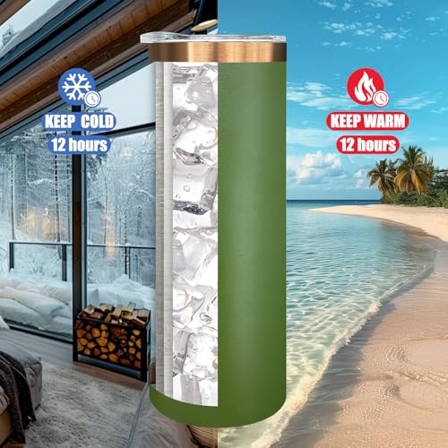 20 oz Skinny Tumblers Bulk with Lids and Straws Mixed (4 Count)