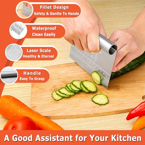 Bench Scraper Dough Pastry Cutter Stainless Steel Blade Kitchen Baking Tools for Butter