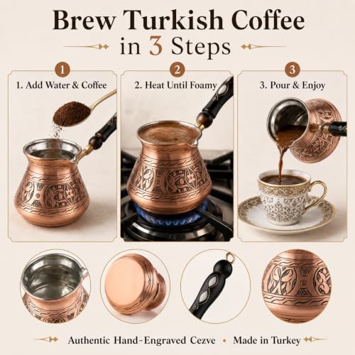 12 oz Handmade Copper Turkish Coffee Pot