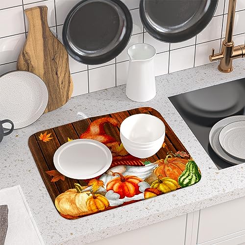 Fall Gnome Dish Drying Mat for Kitchen Counter