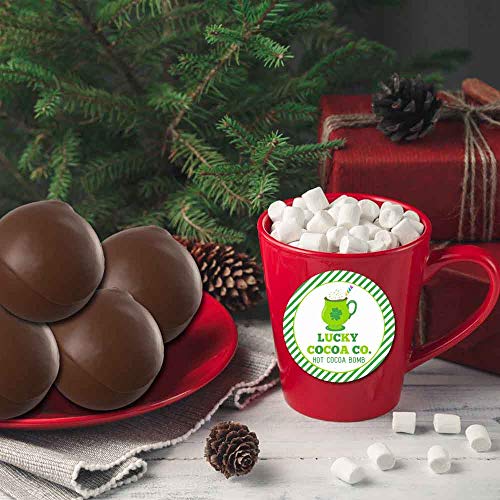 Lucky Cocoa Co. Festive Mug Themed St. Patrick's Day Hot Cocoa Bomb Packaging Sticker Labels