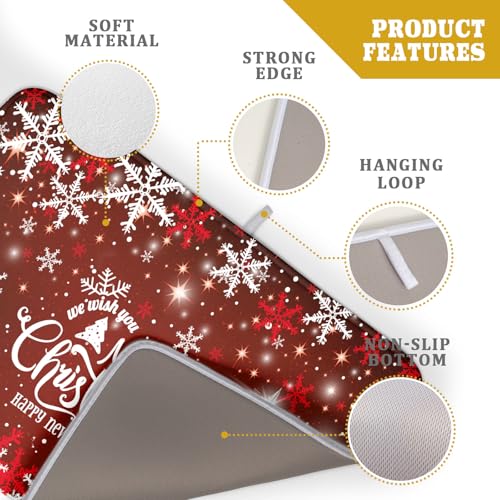 Happy New Year Red Dish Drying Mat for Kitchen Counter