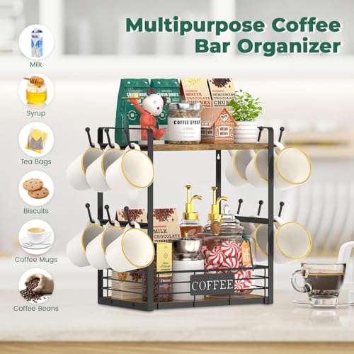 Coffee Mug Cup Holder Tree Bar Station Organizer