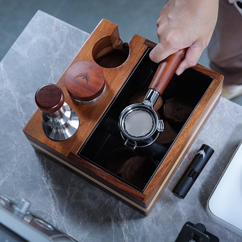 Espresso Knock Box With 54mm Tamping Station For Breville Espresso Accessories Adjustable Portafilter Height