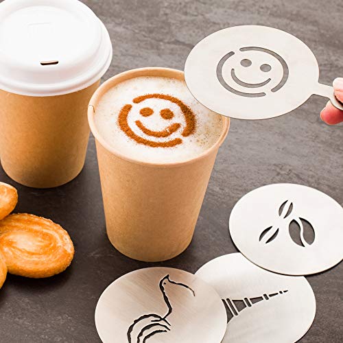 Coffee Art Stencil Pack of 1 Stainless Steel Smiley Face Decorating Stencil for Latte Art