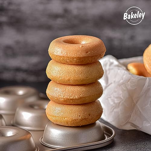 Non-stick 6-Cavity Donut Pans,Set of 2,Ring Doughnut Pan,Donut Pan for Baking(Champagne Gold) (2 Count)