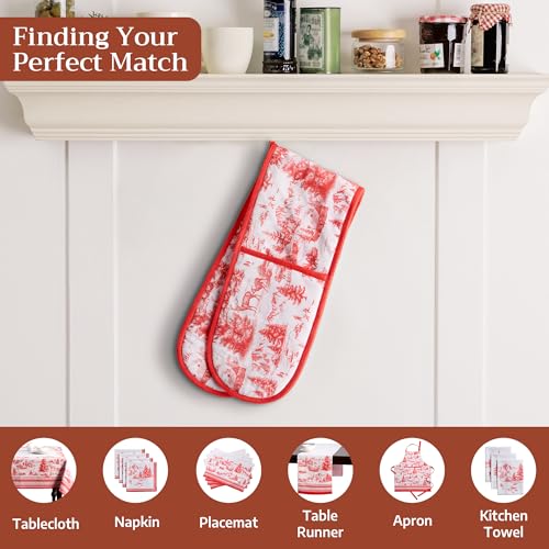 Double Oven Mitts 100% Cotton Double Oven Glove