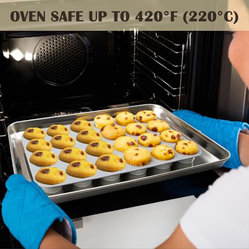24 Cups Silicone Mini Muffin Pan Set (2 Count)