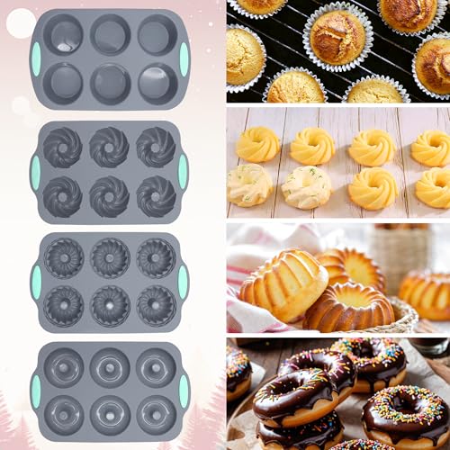 8 Pieces Silicone Donut Pans (24 Count)