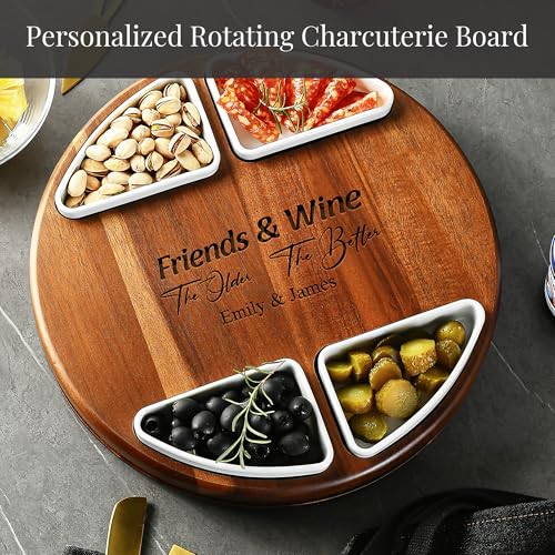 Upgraded Lazy Susan Cheese Cutting Board Set