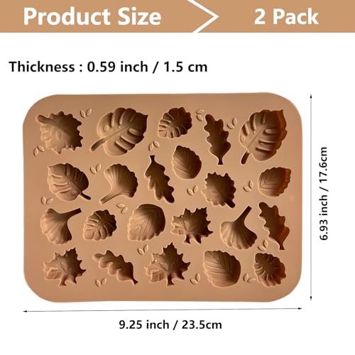 2PCS Mini Leaf Chocolate Mold Fall Chocolate Molds (2 Count)