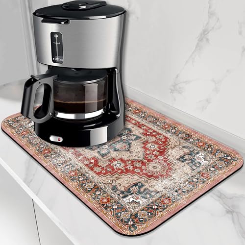 Dish Drying Mat for Kitchen Counter Absorbent Dish Coffee Mat 12"X19"