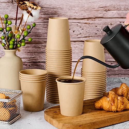 100 Pack 8 oz Kraft Paper Coffee Cups (100 Count)