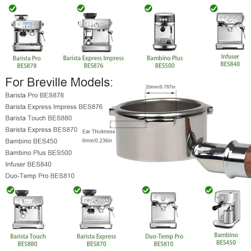 54mm Bottomless Portafilter Compatible for Breville Barista Express