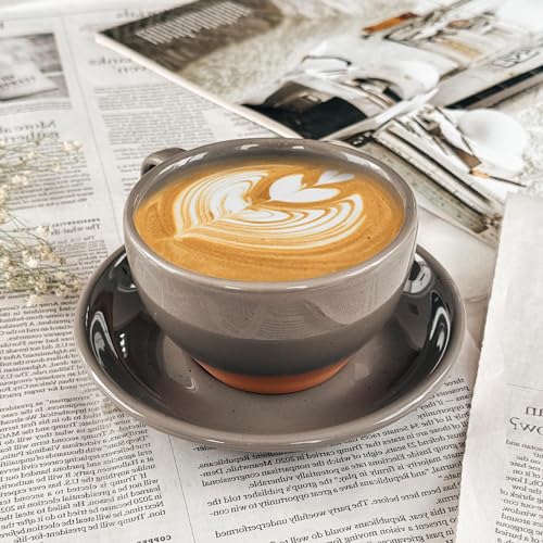 Ceramic Latte Art Mug With Saucer