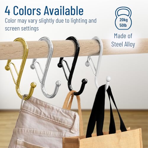 10 Pack Metal S Hooks for Hanging (10 Count)
