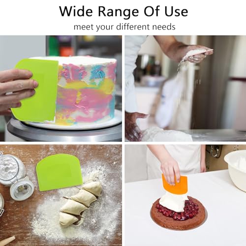 Dough Scraper 5 PCs PE Plastic Bench Scraper Flexible Bowl Scraper