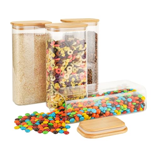 64oz 2Qt Rectangle Glass Storage Containers with Lids 4 (4 Count)