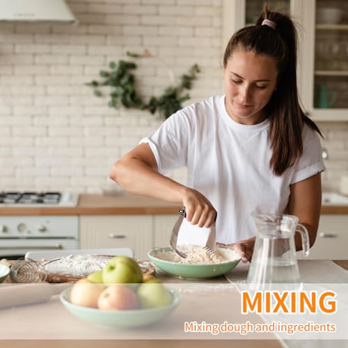 Stainless Steel Bench Scraper and Pastry Blender Cutter Set